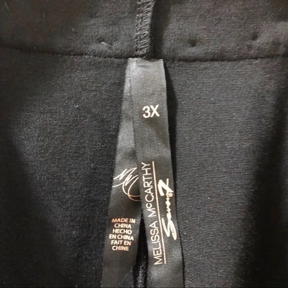 Seven by Melissa McCarthy Jeweled Neck Top 3/4 Length Sleeve Black Size 3X - Picture 9 of 10